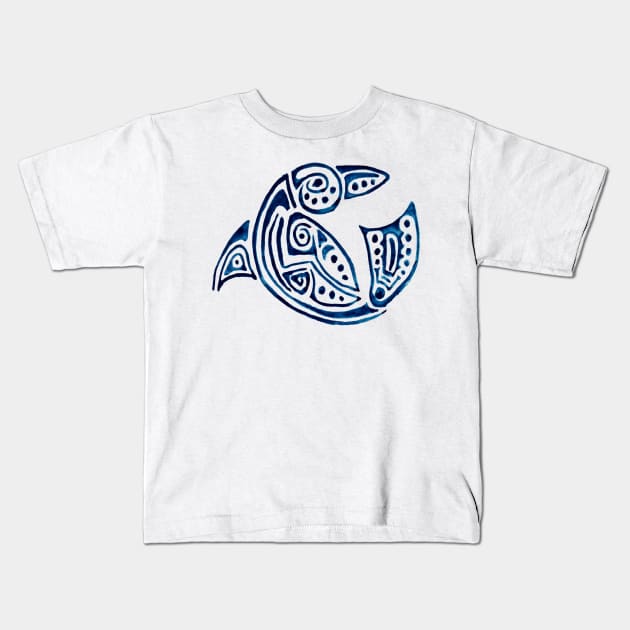 Blue dolphin Kids T-Shirt by Zamen